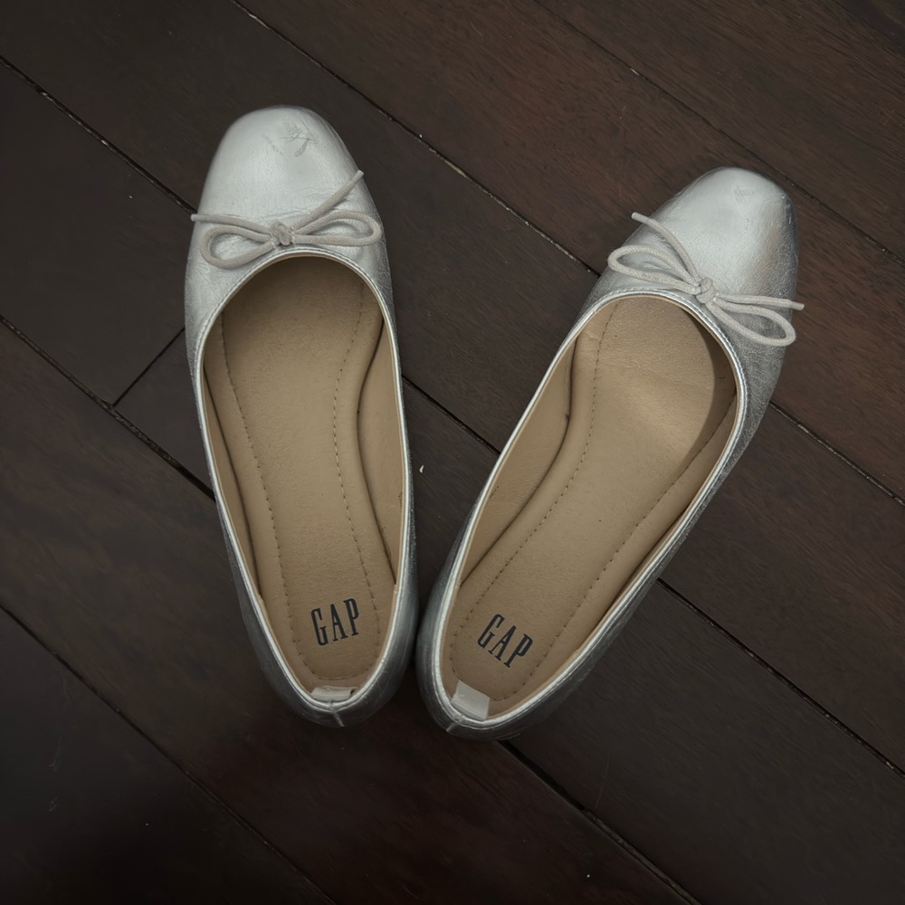 GAP silver ballet flats Women's